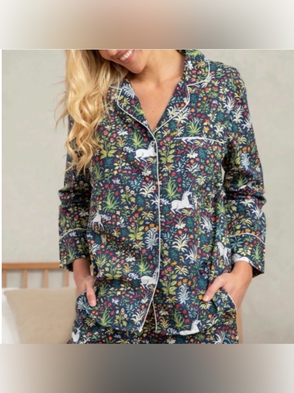 Printfresh Unicorn Garden 3 PC Short PJ Set Sz 2X : Shorts, Long & Short Sleeves